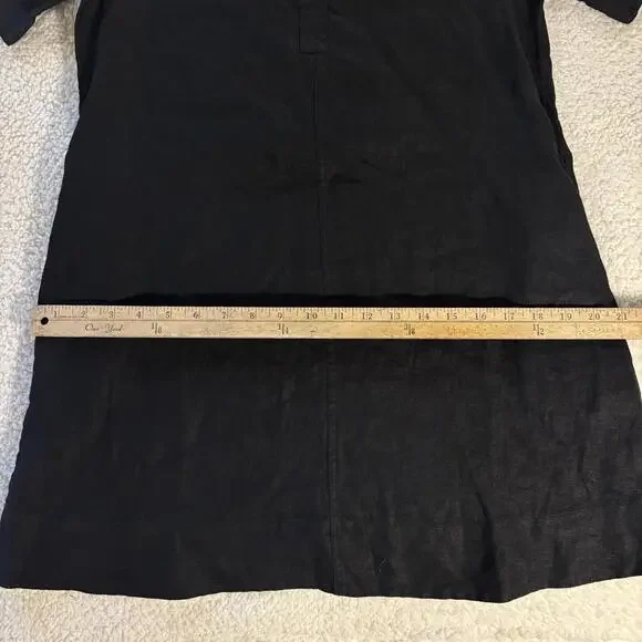 J. Crew Women's Tunic Shirt-Dress Short Sleeve 100% Linen Black XS NWT Preppy - Picture 6 of 7
